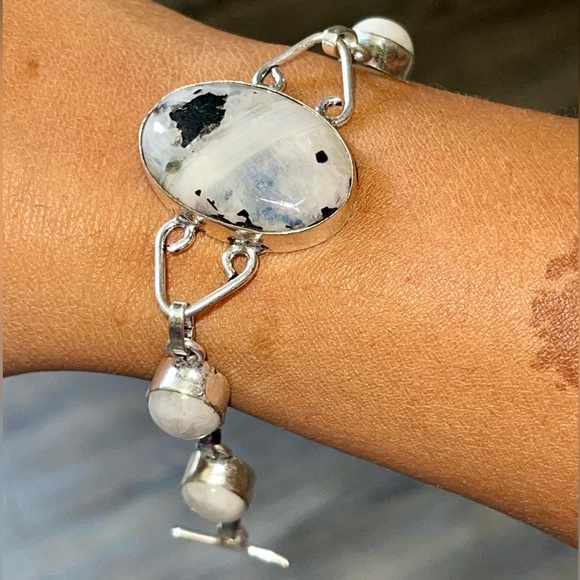 Rainbow Moonstone Bracelet 7 1/2”- 8” - Picture 4 of 8